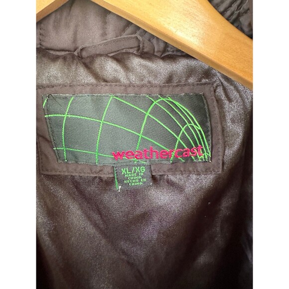 Weathercast Women's Quilted Hideaway Hoodie Zipper & Button Up Parka Jacket XL - Picture 10 of 12